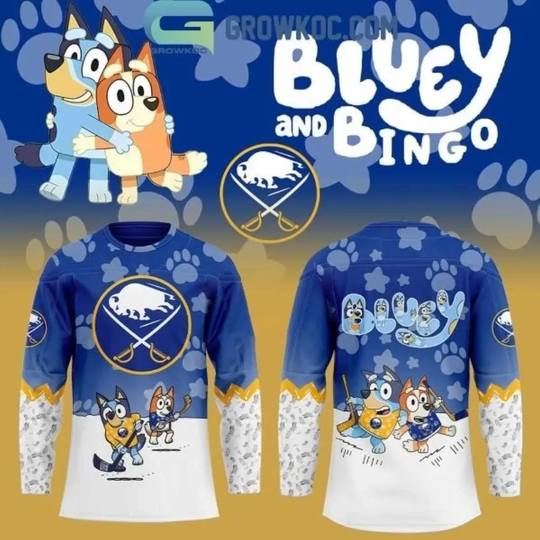 Discover Buffalo Sabre BlueyDad And Bingo 2025 Hockey Jersey All Sizes