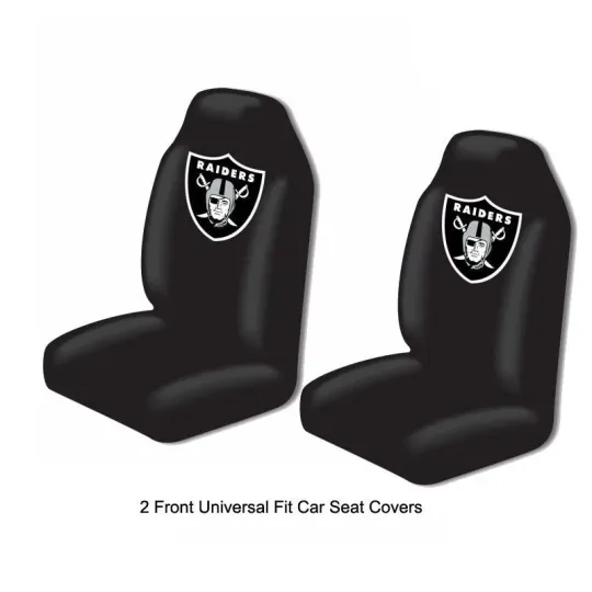 Discover football Oakland Raiders Car Truck 2 Front Seat Covers Set - Officially Licensed