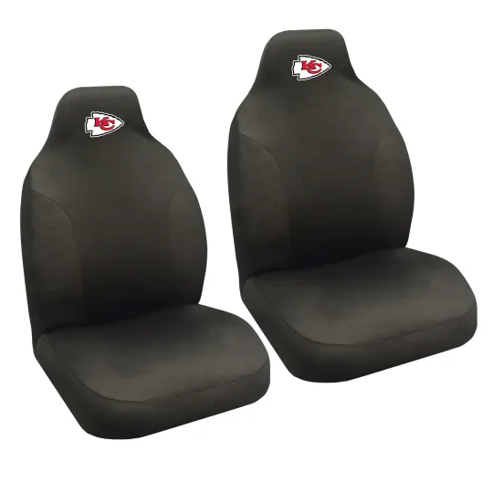 Discover football Kansas City Chiefs Car Truck Suv Black Front Bucket Seat Covers Set