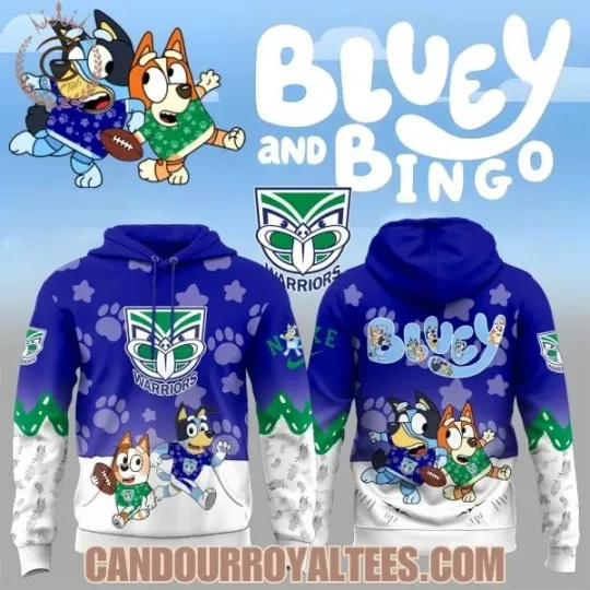 New Zealand Warrior x BlueyDad And Bingo Hoodie Unisex All Sizes