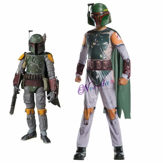Discover Boba Fett Costume And Helmet Kids Boys Superhero Cosplay Jumpsuit Suit Halloween Costume For Planet Wars Carnival Party Clothing