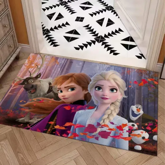 Discover Disney Princess Anna And Elsa Print Door Mat Rug Carpet With Non-slip Backing