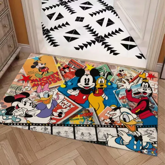 Discover Disney Mickey Mouse And Friends Print Door Mat Rug Carpet With Non-slip Backing
