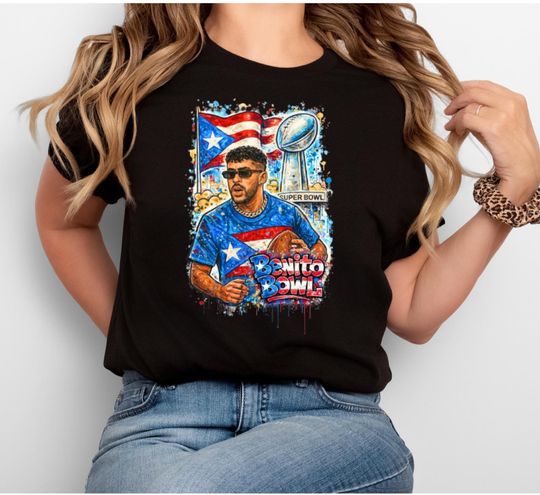 Discover Benito Bowl Shirt for Super Bowl 2026 T-shirt, Puerto Rico Football Fan Gift Tee, Bad Bunny Football Shirt