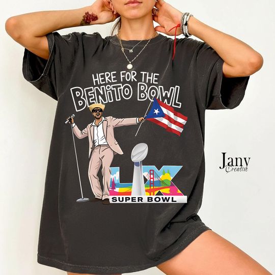 Discover Comfort Colors Benito Bowl Bad Bunny Shirt, Bowl Bunny LX Shirt, Puerto Rico Music Gift, Here For The Benito Bowl Unisex Tee