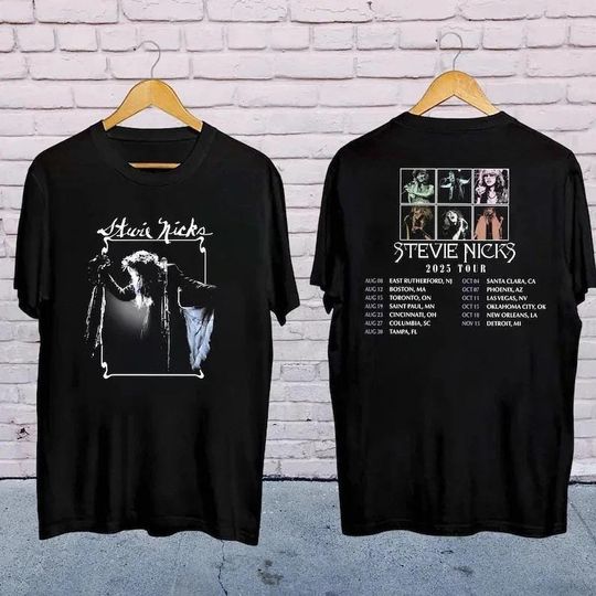 Discover 2025 Stevie Nicks Tour T-Shirt, Fan Concert Merch, 90s Style Double Sided T-Shirt