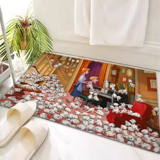 Discover 101 Dalmatians Roger Print Door Mat Rug Carpet With Non-slip Backing