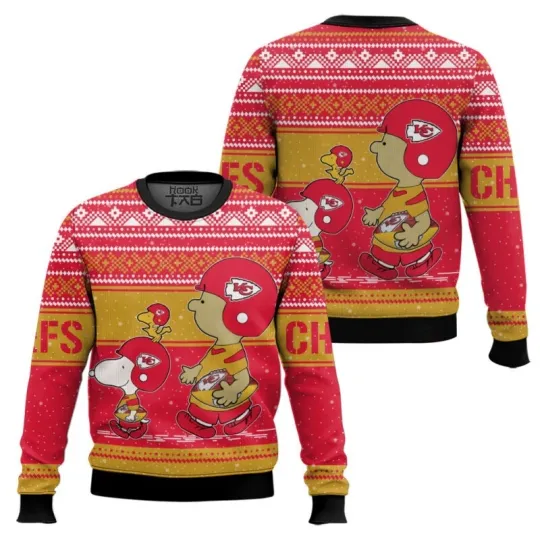 Discover Snoopy And Charlie Brown Kansas City Chief Ugly Sweater All Sizes