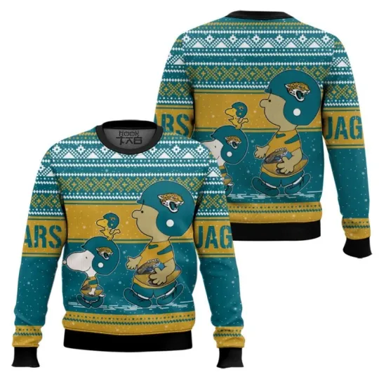 Discover Snoopy And Charlie Brown Jacksonville Jaguar Ugly Sweater All Sizes