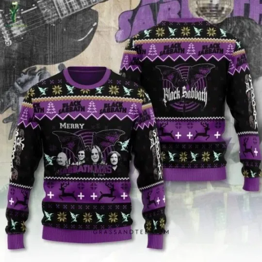 Discover Black Sab.bath Merry Sabbathma Ugly Sweater
