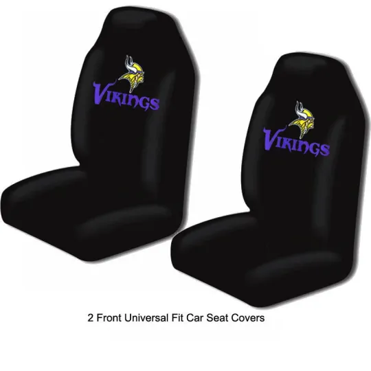 football Minnesota Vikings Car Truck 2 Front Seat Covers Set