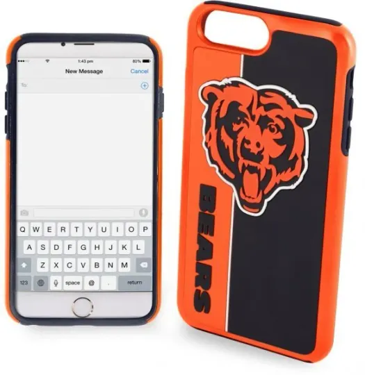 football Chicago Bears Dual Hybrid Bold Case for iPhone 8 +, 7 +& 6S + (5.5")