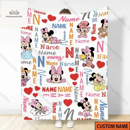Discover Custom Disney Minnie Mouse Blanket, Minnie Fleece Blanket