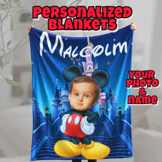 Discover Custom Minnie And Micky Mouse Inspired Fleece Blanket