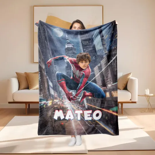 Discover Spider Man Superhero Blanket With Name, Personalized Disney Fleece Blanket