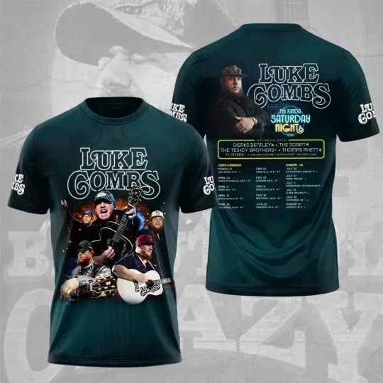 Discover Lukee Comb My Kinda Saturday Night 2026 Tour 3D T-shirt