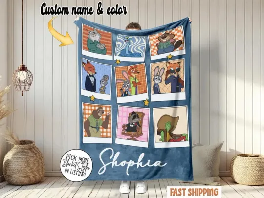 Discover Custom Name & Color Zootopia 2 Judy And Nick Fleece Blanket
