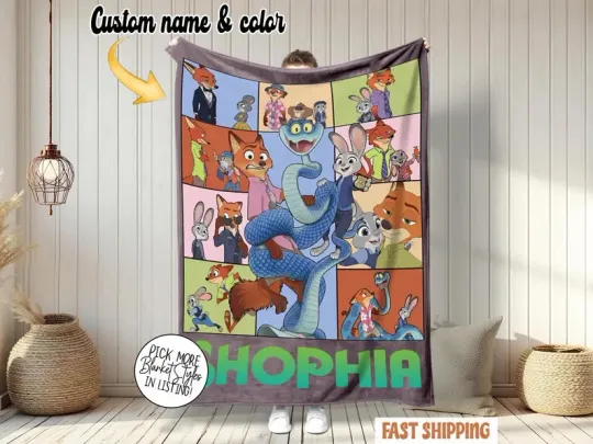 Discover Custom And Name Blanket Zootopia 2 Judy & Nick Fleece Blanket