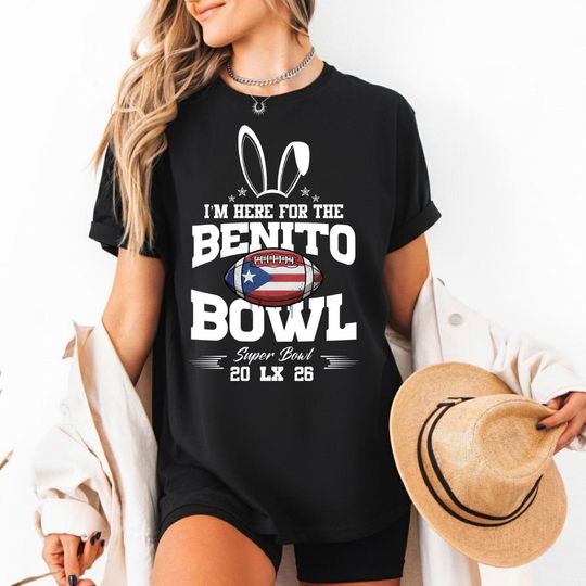 Discover Benito Bowl 2026 Shirt, Bad Game Day Bunny Shirt, Halftime Super Bowl LX Team Benito Bowl Football Shirt