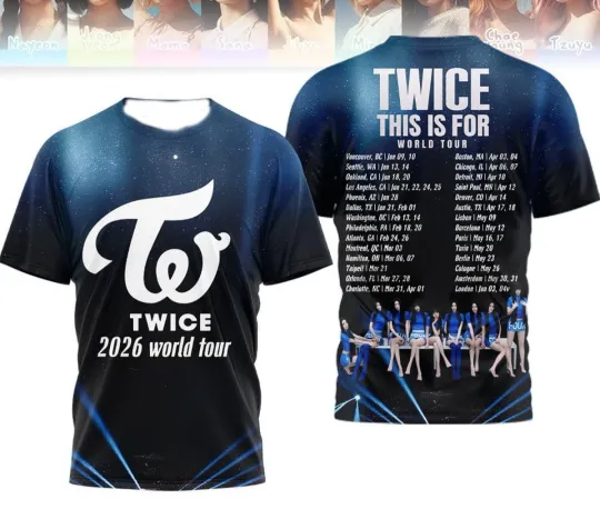 Discover Twice This Is For World Tour 2026 3D T-Shirt