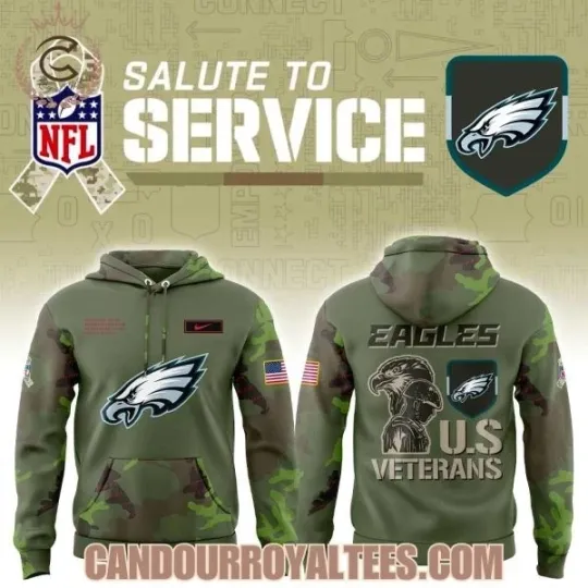 Discover Philadelphia Eagle Military Appreciation Legend 2025 Hoodie