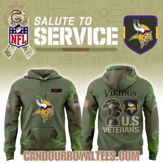 Discover Minnesota Viking Military Appreciation Legend 2025 Hoodie