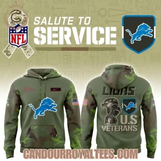 Discover Detroit Lion Military Appreciation Legend 2025 Hoodie