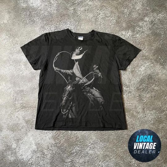Discover Vintage Rodeo Cowboy T-Shirt with Western Horse Art, Concert Tee