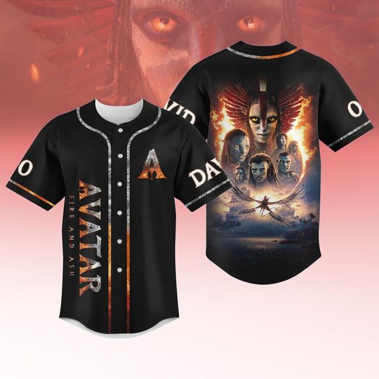 Personalized Avatar 3 Baseball Jersey, Avatar Fire and Ash Shirt, Jake Sully Neytiri Jersey For Fans, Custom Avatar Shirt, Movie Jersey