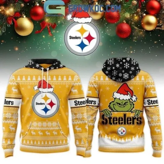 Discover Pittsburgh Steeler x 1Grinch Christmas 2025 Hoodie All Sizes