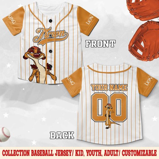 Discover Custom Timon Baseball Jersey, Personalize Disney the Lion King Shirt, Baseball Team Outfit, Lion King Characters Baseball NGYR02-4