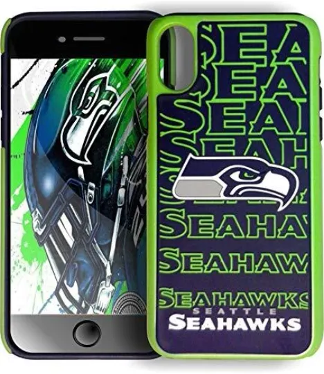 football Seattle Seahawks Hybrid Repeat Case for iPhone X & XS (5.8")