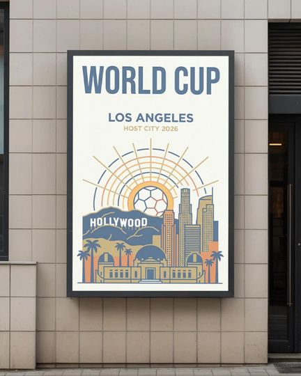 Discover World Cup 2026 Los Angeles Host City Poster  SoFi Stadium