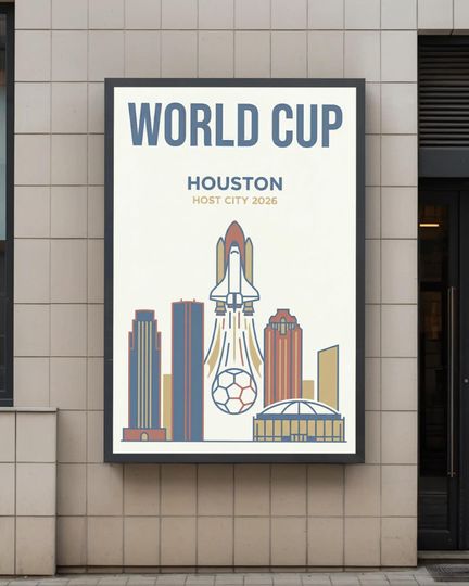 Discover World Cup 2026 Houston Host City Poster  NRG Stadium