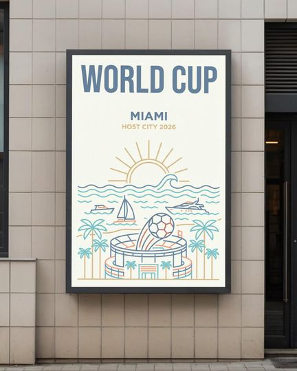 Discover World Cup 2026 Miami Host City Poster  Hard Rock Stadium