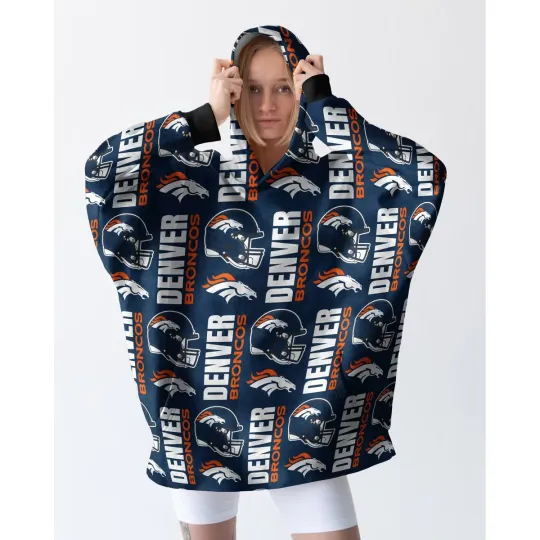 Discover Denver football Adult Hooded Blanket Wearable Fan