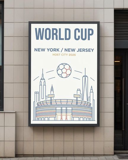 Discover World Cup 2026 New York/New Jersey Host City Poster  MetLife Stadium