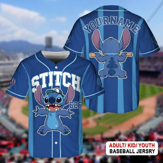 Discover Custom Stitch Baseball Jersey, Lilo & Stitch Jersey Adult Youth Kid, Personalized Stitch Shirt