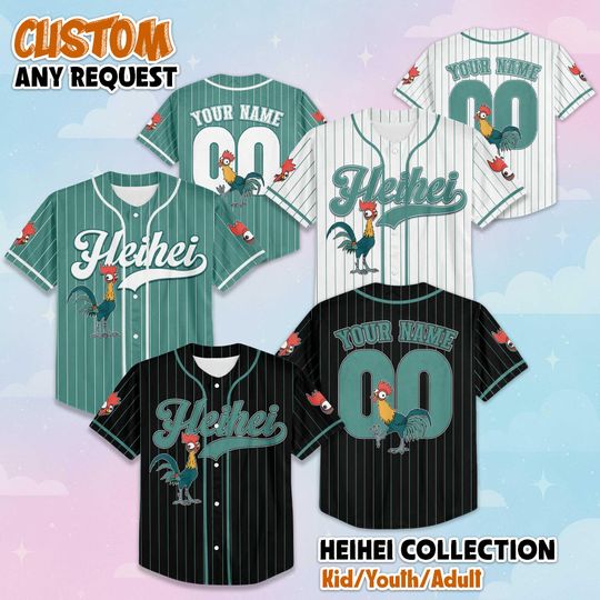 Discover Custom Heihei Baseball Jersey, Disney Moana Heihei Jersey Shirt, Disney Baseball Team Outfit