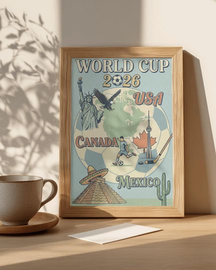 Discover World Cup 2026 Poster  Soccer Wall Art  Digital Download Print  Football Decor