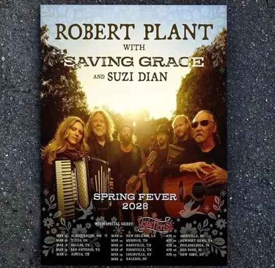 Discover HOT! Robert Plant Announces Spring 2026 Tour Poster