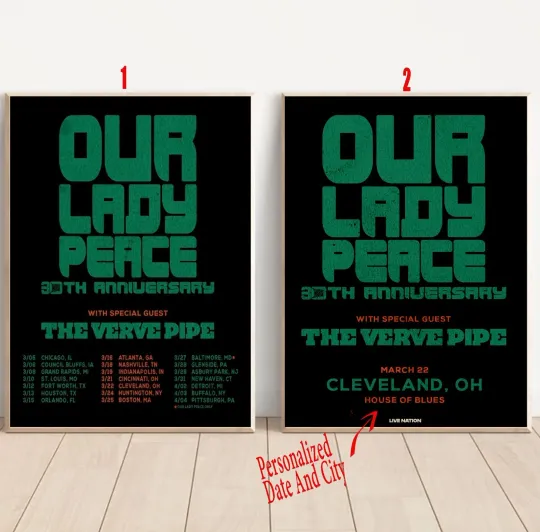 Discover Custom Our Lady Peace 30th Anniversary 2026 Tour Poster