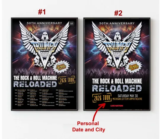 Discover Trivph 50th Anniversary 2026 Tour Poster, Custom Date and City