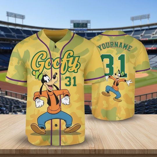 Discover Custom Disney Goofy Baseball Jersey, Custom Kid Youth Adult Disney Jersey, Mickey Disneyland Trip Gift