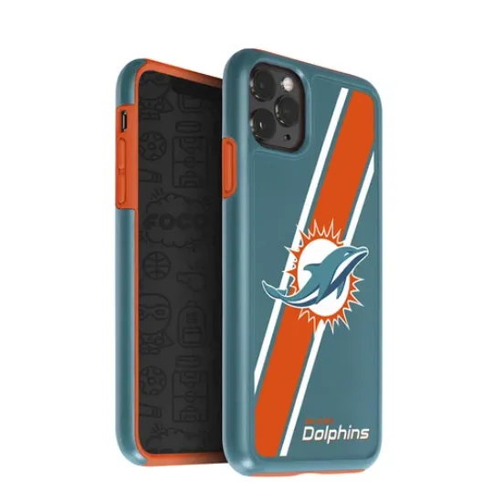 football Miami Dolphins Dual Hybrid Case for iPhone 11 Pro, X & XS (5.8")