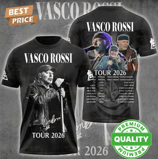 Discover Vasco Rossi Tour 2026 Concert Tour AOP 3D Shirt Unisex