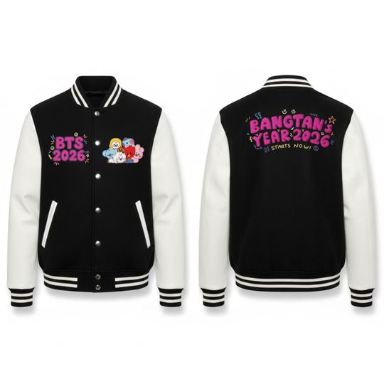 Discover K-Pop Boy Group Inspired Varsity Jacket, Unisex Streetwear Baseball Jacket