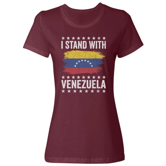 Discover I Stand With Venezuela - Venezuelan Flag Support Ladies' Crewneck T-Shirt