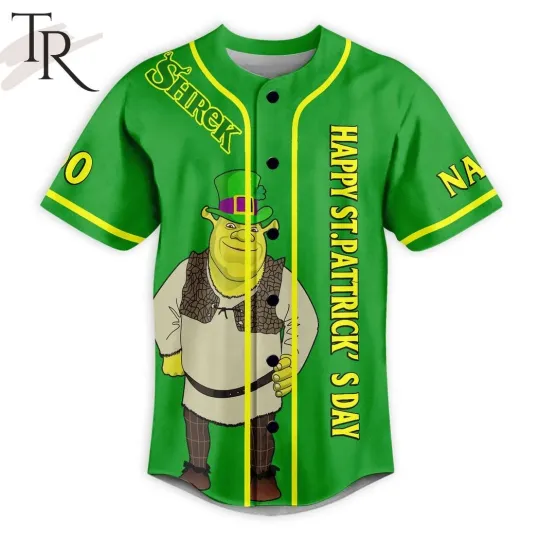 Discover Shrek Happy St. Patrick's Day I Believe In Luck Custom Baseball Jersey