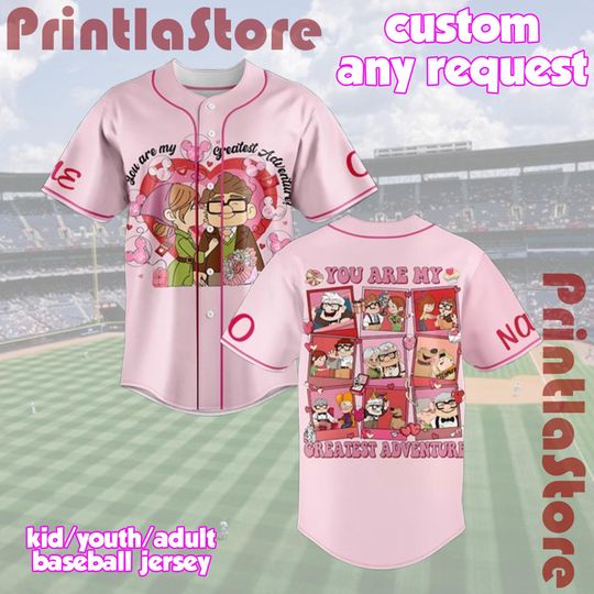 Discover Custom Valentine Baseball Jersey You Are My Greatest Adventure, Personalized Name Couple Shirt, Gift for Wife Husband